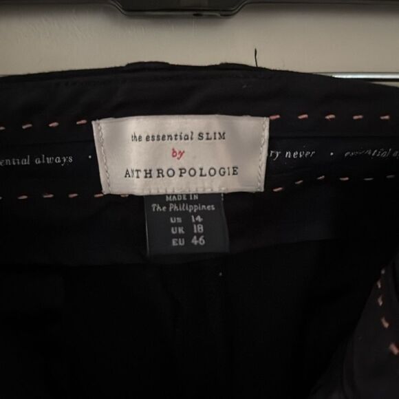 Anthropologie the essential slim black cropped/ankle pants size 14 - Picture 2 of 5